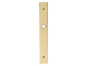 Emtek 2441 Doorbell Button with 1-1/2" x 11" STRETTO Brass with Plate & Button